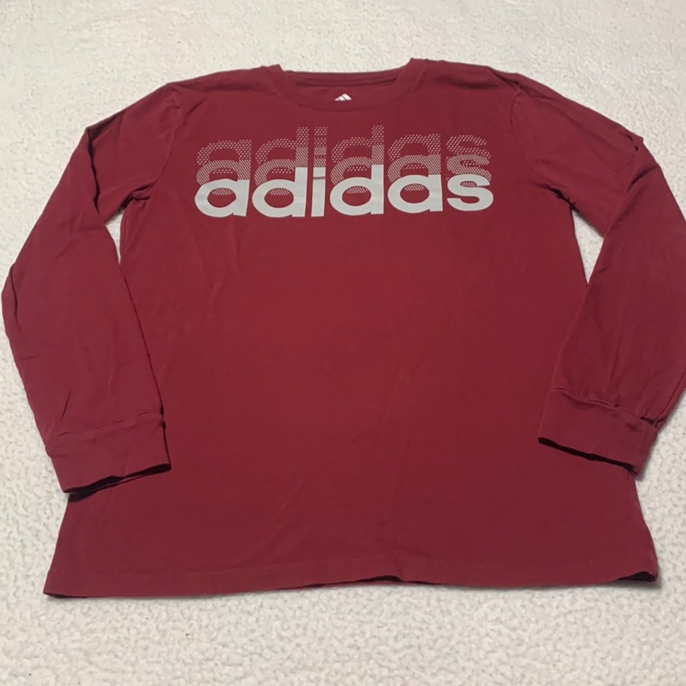 Adidas Boys L/S Maroon Tee, GUC, Size XL